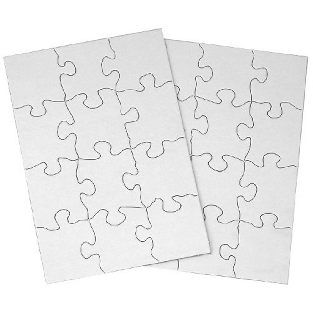 Inovart Puzzle-It 12-Piece Blank Puzzle, 24 Puzzles Per Package, 5-1/2 ...