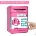 thumbnail image 2 of Toy Piggy Bank, Electronic ATM Password Cash Coin Can Auto Scroll Paper Money Saving Box Gift for Kids (Light Pink), 2 of 4