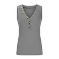 thumbnail image 2 of Timegard Going out Tops for Women Notched V Neck Sleeveless Knit Skinny Comfy Summer Casual Tank Tops, 2 of 5