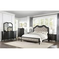thumbnail image 2 of Acme Chelmsford Queen Bed Beige Fabric & Antique Black, 2 of 4