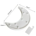 thumbnail image 4 of Letrero de marquesina con forma de media luna y 8 LED, luz nocturna a pilas, ideal para decoración de Navidad, hogar, boda, fiesta (blanco), 4 of 8