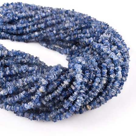 QNAVIC Natural Kyanite Gemstone Beads Nugget Chips Drilled Stone Chakra Healing Crystals DIY Jewelry Making Wholesale Bulk Loose Supply Strand 33 inch (1 Strand)