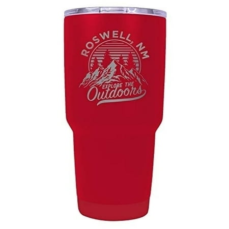 

R and R Imports Roswell New Mexico Souvenir Laser Engraved 24 oz Insulated Stainless Steel Tumbler Red.