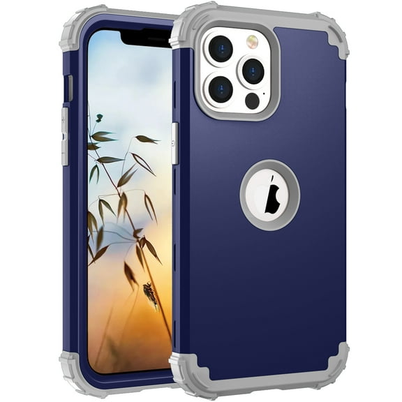 Allytech iPhone 13 Mini Case and Cover, Hard PC Back + Flexible TPU Inner Hybrid Protective Anti-Scratched Shock-Absorbing (Without Screen Protector) Case for iPhone 13 Mini 5.4" 2021 Release,Darkblue