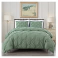 thumbnail image 2 of YOSITiuu Berlin Sage Green Pinch Pleat Comforter Set King Size 3-Piece Soft Pintuck Lightweight All Season Microfiber Bedding Set, 2 of 9