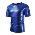 thumbnail image 1 of Tops para hombre, blusas y camisas de cuello redondo y manga corta para hombre, camisa de lentejuelas de moda para hombre, camisa de manga larga con cuello vuelto brillante y de moda, abrigo de poliés, 1 of 7