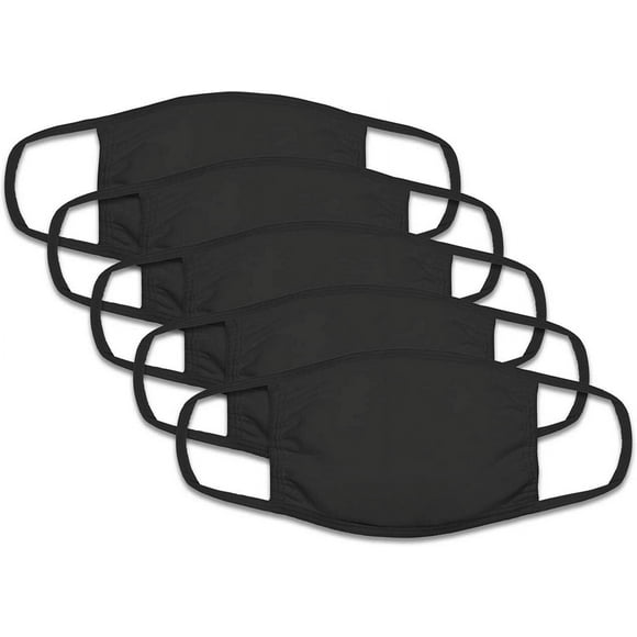 EcoNesxp Black 5-pack Unisex Reusable Cotton Face Masks