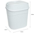 thumbnail image 2 of Bath Bliss 2.5 gal Sailor Knot Plastic Swing Top Bathroom Trash Can, White, 2 of 6