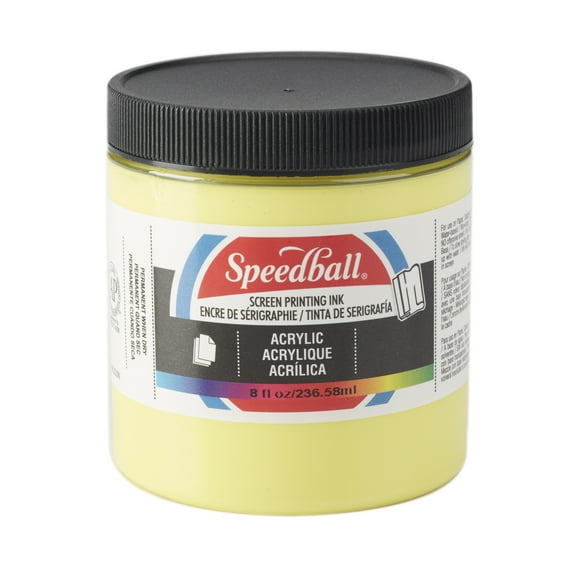 Speedball Permanent Acrylic Screen Printing Ink, 8 oz. Jar, Primrose Yellow