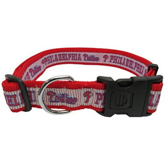 MLB Philadelphia Phillies Strong, Durable, Heavy-Duty Dog Collar, Officially Licensed