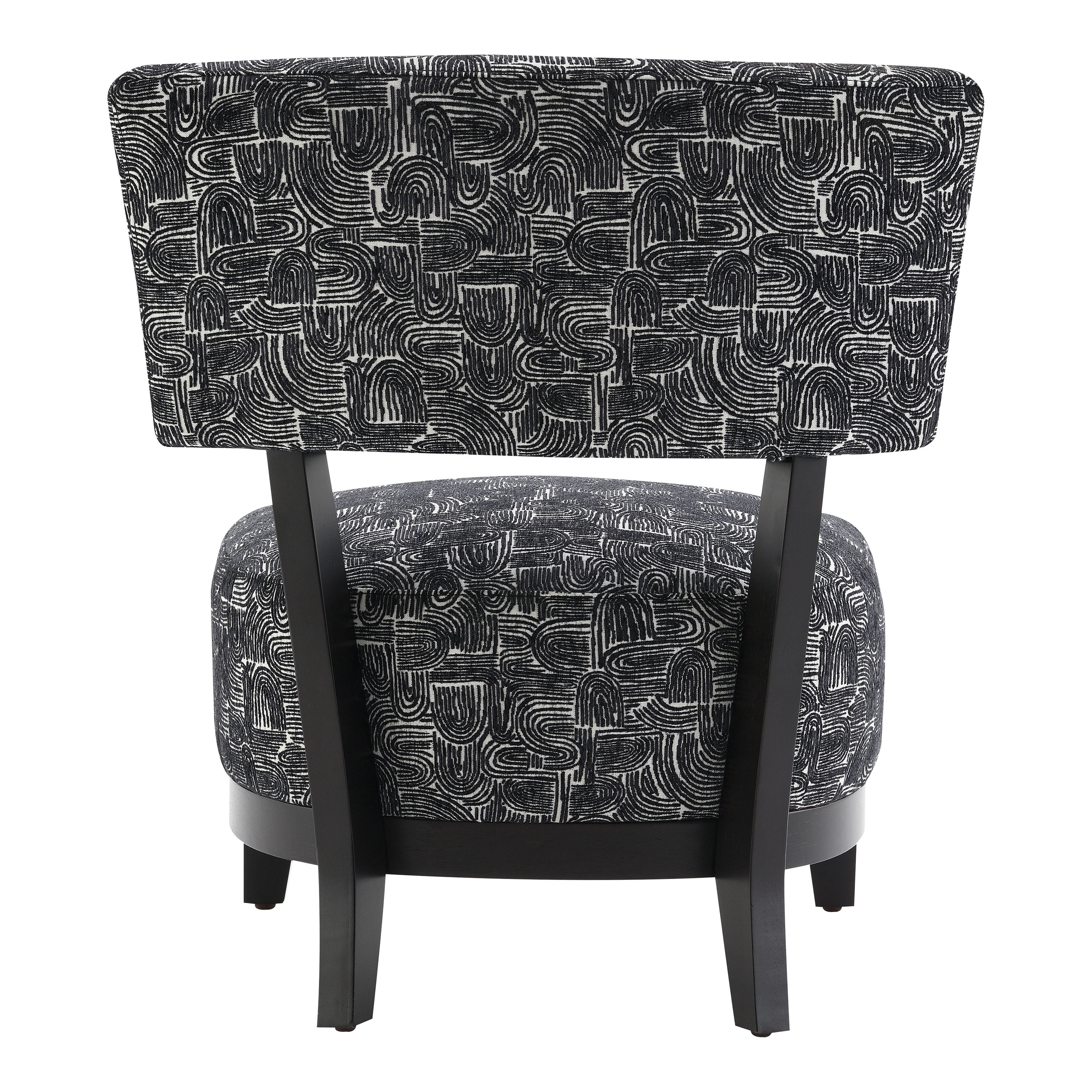 Furniture of America Swene Modern Fabric Abstract Pattern Accent Chair, Black