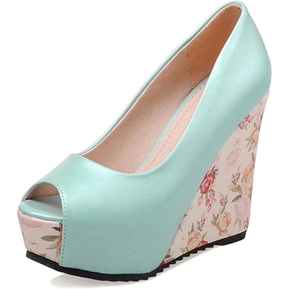 Peep Toe Wedge High Heel Women Platform Pumps