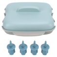 thumbnail image 1 of Cuiseur à maïs pour micro-ondes, qualité alimentaire, PP, sans BPA, portable, pour 2 épis de maïs, cuisson à la vapeur, avec poignée, bleu, 1 of 4