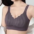 thumbnail image 7 of DDAPJ pyju Womens Seamless T-Shirt Bras Wireless Comfy Everyday Bra Scalloped V-Neck Lace Bralette Full Coverage Push Up Bras Purple M, 7 of 7