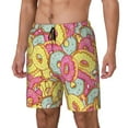 thumbnail image 2 of Haiem Pink Donut and Blue Mens Swim Trunks with Compression Liner 2 in 1 Swimming Shorts Stretch Swimwear Quick Dry,Board Shorts-Large, 2 of 9