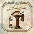 thumbnail image 2 of Gango Home Décor's Salle De Bain & Le Baignoire Two French Bathtub and Pedestal Sink Bathroom Art Set, Two 12x12in Hand-Stretched Canvases, Ready to hang!, 2 of 4