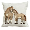 thumbnail image 2 of Year Of The Horse Funny Print Linen Pillow Cover, 45x45cm Square Decorative Pillow Case for Sofa Couch Living Room Home Decor, Farmhouse Accent Cushion Cover, 2 of 7