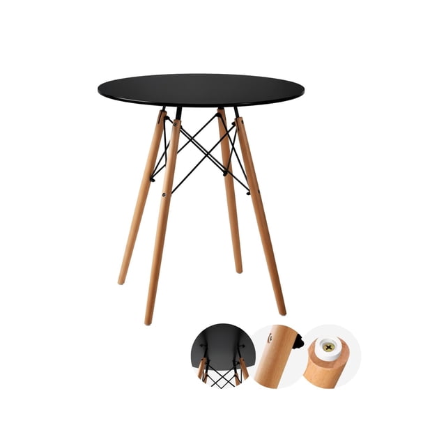 Mesa Redonda De Madera Estilo Minimalista Moderno 80 cm