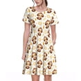 thumbnail image 1 of Balery Sloth Yoga Vestidos sueltos de manga corta para mujer, vestidos de verano 2025, vestidos casuales de corte A con vuelo., 1 of 6