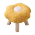 thumbnail image 3 of veasfak Small Foot Stool Change Shoe Stool Soft Sofa Stool for Bedside Porch Bedroom Yellow, 3 of 9