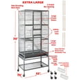 thumbnail image 2 of 70" Extra Large Bird Parrot Flight Cage Side Breeding Nest Door 1/2-Inch Bar Spacing with Removable Rolling Stand, 2 of 11