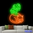 thumbnail image 2 of Handmadetneonsign Cat Monstera Leaf Neon Sign, Cat Sleeping Led Sign, Monstera Leaf Wall Art Light 94140, 2 of 5