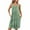 Green, variant on Clearance Women Nightdress Florals Print Sleeveless Pleated U Neck Sleepwear with Pockets Sky Blue L(L)