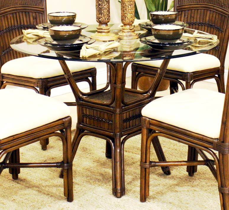 Polynesian Round Dining Table In, Fully Assembled Dining Table And Chairs