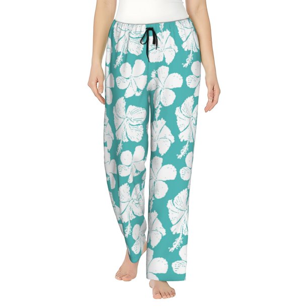 Balery Vintage Floral Pantalones de pijama para mujer, pijamas ultraligeros, pantalones de estar por casa-Small