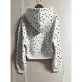 thumbnail image 2 of Womens Light Grey Polka Dot Zip-Up Hoodie, Long Sleeve Casual Sweatshirt, 2 of 4