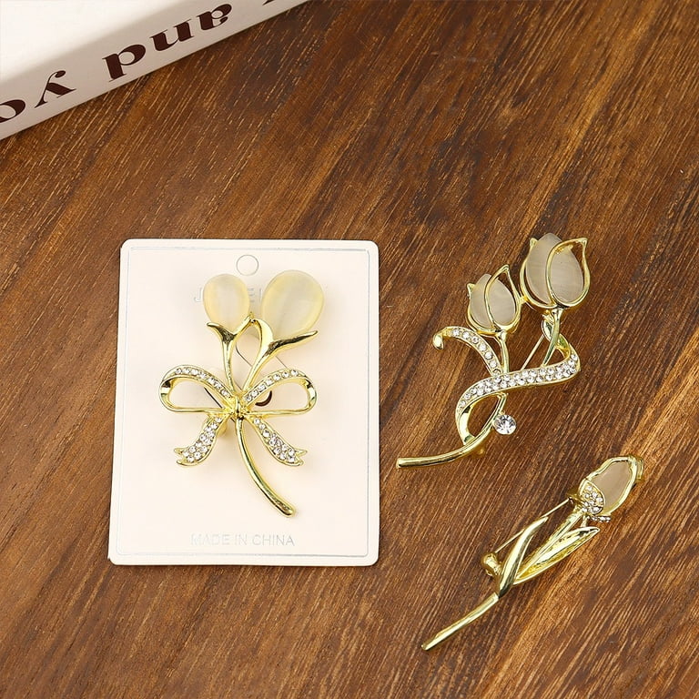 Opal Tulip Flower Bracelet, Gold