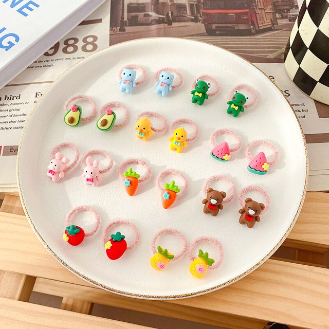 Bandas de goma elásticas para el cabello Tan Jianjun 2/10/20 uds/set niñas lindas flores de dibujos animados