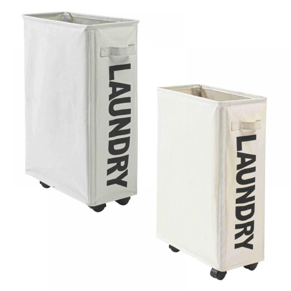 Details about   Bin Foldable Rolling Wheels Laundry Hamper Clothes Basket With Mesh Covers USA 