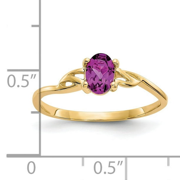 14K Yellow Gold Rhodolite Garnet Birthstone Ring