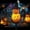 Orange, variant on Solar Powered Pumpkin Festival Party Cute Halloween Faces Terrifying Atmosphere Decorative Lights Ground Plug Lights Halloween Decorations Indoor (Orange)