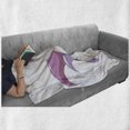 thumbnail image 6 of Unicorn Cat Soft Flannel Fleece Throw Blanket, Fictitious Horned Character Face Expression Girls Kids, Cozy Plush for Indoor and Outdoor Use, 50" x 70", Pale Pink Orange Lilac, by Ambesonne, 6 of 6