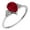 Created-Ruby, variant on 10k White Solid Gold Pear-shape Created Ruby and Natural Diamond Birthstone Engagement Ring