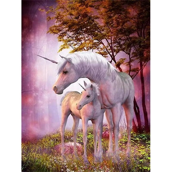 Dww-30 X 40 Cm ,licorne Diamond Painting Broderie Diamant Peinture Canevas 5d Tableau Enfant Adulte Strass Lot Puzzle Dessin Decoration Murale Chambr