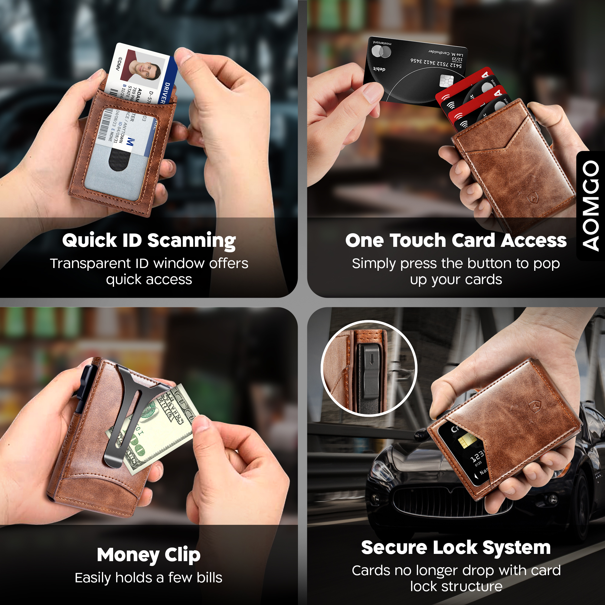 AOMGO Men's Smart Wallet with Money Clip photo 5