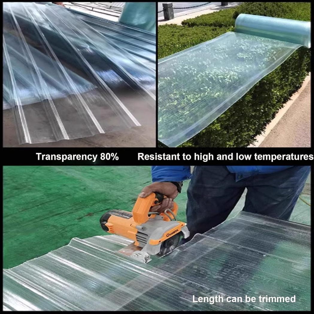 1mm Clear Roof Sheet,Corrugated Roofing Sheets,1/3/5/8/10/12/15 Pcs Fiberglass Daylighting Panels,Dustproof Daylighting Panels,Waterproof Roofing Tiles,Easy to Bend and Cut (35x28in,3 Pcs)