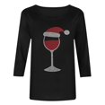 thumbnail image 4 of Christmas Sequin Shirts for Women 3/4 Sleeve Round Neck Funny Holiday Graphic Tee Shinny Loose Fit Tunic Tops, 4 of 6