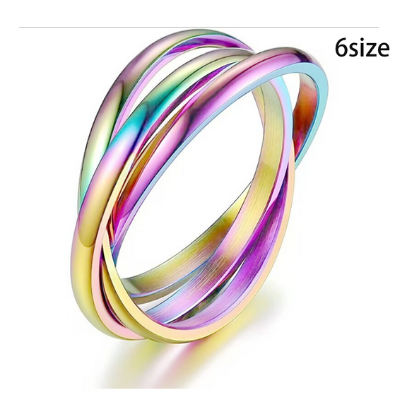 DESIGNICE Fidget Ring Colorful Fidget Ring Women Concise Fidget Rings Size 6