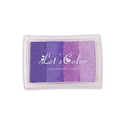 JUNTEX 4-in-1 Ink Pads Portable Craft Ink Pads Stamp Ink Pads Washable Non Toxic for Rubber Stamp Kids Students DIY Crafts