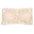 thumbnail image 1 of Sujetador bandeau sin tirantes de encaje para mujer, top tubo acolchado, tirantes transparentes, 1 of 6