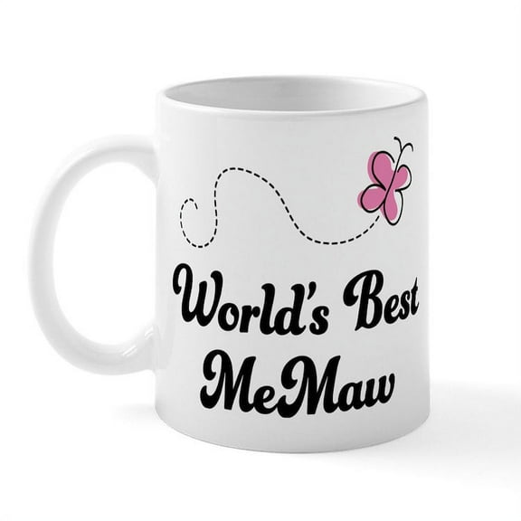 CafePress - Worlds Best Memaw Mug - 11 oz Ceramic Mug - Novelty Coffee Tea Cup