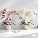 thumbnail image 2 of 2pc Orquídeas Artificial Flor Eterna Decoracion 32 Flores Xtellar blanco, 2 of 3