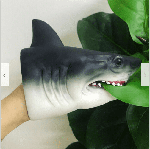 Shark Hand Puppet Toy Gift Great Cake Decoration Topper Soft Kids Jaws Children 