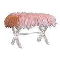 thumbnail image 1 of Vanity Bench with Faux Pink Fur and Clear Acrylic legs, 1 of 3