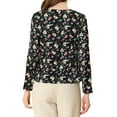 thumbnail image 3 of Allegra K Women's Blouse Cowl Neck Vintage Floral Long Sleeve, 3 of 6