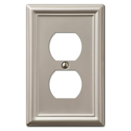 Duplex Wall Switch Plate Outlet Cover Brushed Nickel Walmart Com